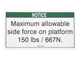 28163 Notice Max Side Force Ansi | Genie